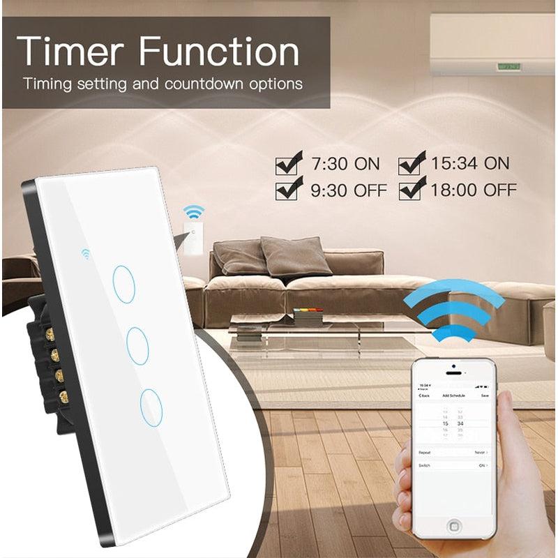 Tuya Smart Life WiFi Wireless Wall Switch | Voice Control & Touch Sensor LED Light Switch for Alexa & Google Home